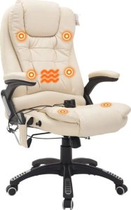 Krzesło biurowe Pako Fotel biurowy skóra eko z masażem biały 16