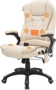 Krzesło biurowe Pako Fotel biurowy skóra eko z masażem biały 19