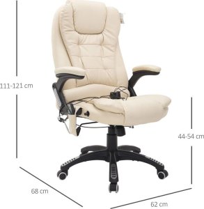 Krzesło biurowe Pako Fotel biurowy skóra eko z masażem biały 20