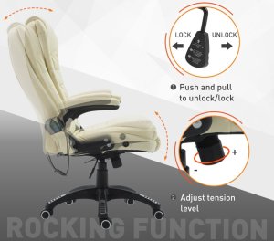 Krzesło biurowe Pako Fotel biurowy skóra eko z masażem biały 6