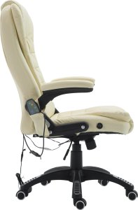 Krzesło biurowe Pako Fotel biurowy skóra eko z masażem biały 8