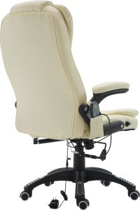 Krzesło biurowe Pako Fotel biurowy skóra eko z masażem biały 9
