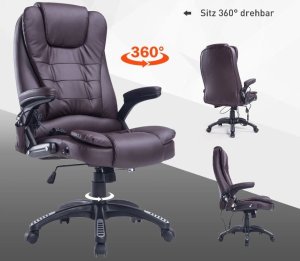 Krzesło biurowe Pako Fotel biurowy z masażem brązowy 12