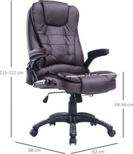 Krzesło biurowe Pako Fotel biurowy z masażem brązowy 2