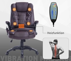 Krzesło biurowe Pako Fotel biurowy z masażem brązowy 9