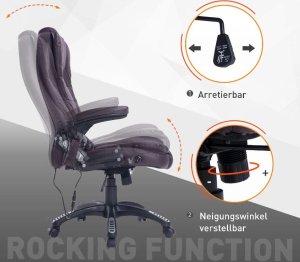 Krzesło biurowe Pako Fotel biurowy z masażem brązowy 10