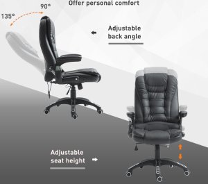 Krzesło biurowe Pako Fotel biurowy z masażem czarny 11