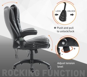 Krzesło biurowe Pako Fotel biurowy z masażem czarny 12