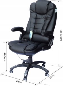 Krzesło biurowe Pako Fotel biurowy z masażem czarny 3