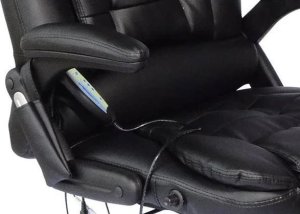 Krzesło biurowe Pako Fotel biurowy z masażem czarny 7
