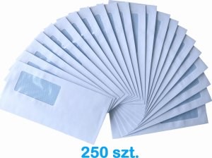 Pako Koperta DL biała SK samoklejąca 110x220 mm - okienko 90x45 mm - 250 szt. 1