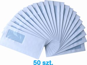 Pako Koperta DL biała SK samoklejąca 110x220 mm - okienko 90x45 mm - 50 szt. 1