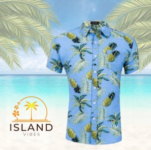Island Vibes Koszula Hawajska Męska Na Lato Wakacje Przewiewna Bawełna Island Vibes R.l 2