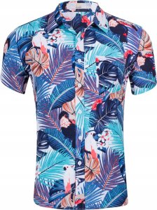 Island Vibes Koszula Hawajska Męska Na Lato Wakacje Przewiewna Bawełna Island Vibes R.m 1