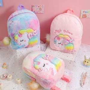 PlushBack Plecak Pluszowy Plecaczek Unicorn Dla Dziecka Do Przedszkola Jednorożec 4