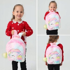 PlushBack Plecak Pluszowy Plecaczek Unicorn Dla Dziecka Do Przedszkola Jednorożec 5
