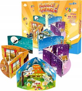 Plush Puzzle 3D 5 Motywów Świątecznych Edukacyjne Premium Dzieci Dorośli Diy 84El 1