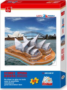 Piececool Puzzle 3D Opera W Sydney House Premium Dla Dzieci I Dorosłych 24Cm 34El. 2