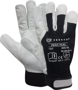 Tekson Rękawice Ochronne Tekson Practical 1252 Skóra Kozia Z Rzepem - 12 Par (8 - M) 6