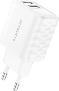 Ładowarka Foneng Ładowarka sieciowa EU53 2xUSB-A, 2,4A (Biała) + kabel USB-C 9