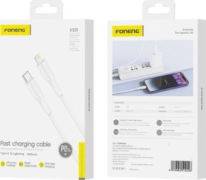 Kabel USB Foneng Kabel USB-C do Lightning Foneng XS01 PD27W, 1m (biały) 2