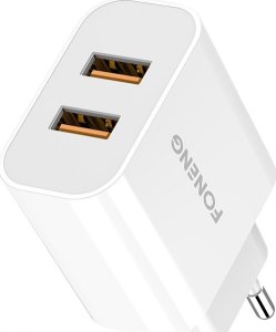 Ładowarka Foneng Ładowarka sieciowa Foneng EU53 2xUSB-A,  2,4A (Biała) + kabel USB-A doLightning 7