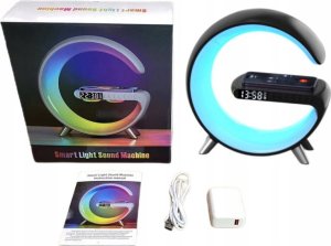 Atmosphere Inteligentna Lampka Led Rgb Głośnik Radio Fm Budzik Atmosphere 5W1 Czarna 1