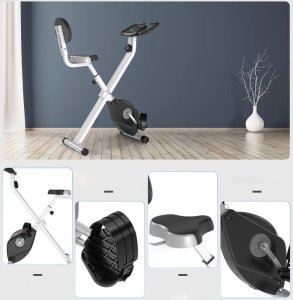 Rower stacjonarny Pako Rower Stacjonarny Składany Magnetyczny Czarno-Szary PAKO A90-192GY 6