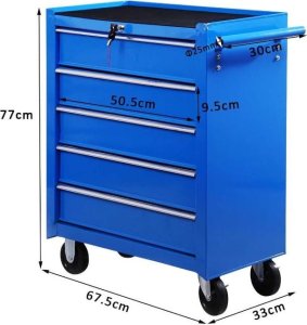 Wózek narzędziowy Pako Wózek Narzędziowy 5 Szuflad - Niebieski 8