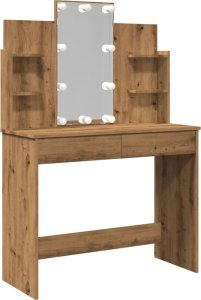 vidaXL Toaletka z oświetleniem LED, dąb artisan, 96x40x142 cm 2
