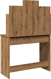 vidaXL Toaletka z oświetleniem LED, dąb artisan, 96x40x142 cm 9