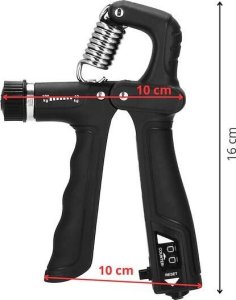 Springos Ściskacz do rąk regulowany opór 10-100 kg, do ćwiczeń dłoni, z licznikiem UNIWERSALNY 12