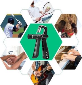 Springos Ściskacz do rąk regulowany opór 10-100 kg, do ćwiczeń dłoni, z licznikiem UNIWERSALNY 3