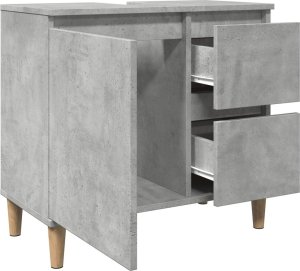vidaXL Szafka łazienkowa, szarość betonu, 65x33x60 cm 5