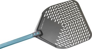 GI.METAL Gi.Metal Evoluzione Rectangular Perforated Pizza Peel 33x33 cm Handle 60 cm 1