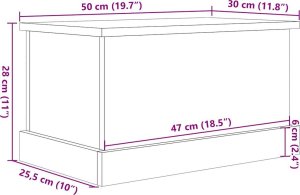 vidaXL Skrzynia, stare drewno, 30x50x28 cm, materiał drewnopochodny 12