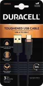 Duracell CABLE DURACELL USB-A/USB-C BRAIDED 1M 1