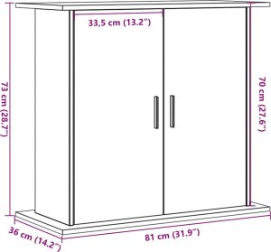 vidaXL vidaXL Szafka pod akwarium, dąb artisan, 81x36x73 cm 10