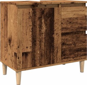 vidaXL vidaXL Szafka pod umywalkę, stare drewno, 65x33x60 cm 2
