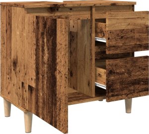 vidaXL vidaXL Szafka pod umywalkę, stare drewno, 65x33x60 cm 5