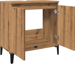 vidaXL Szafka pod umywalkę, dąb artisan, 58x33x60 cm 5