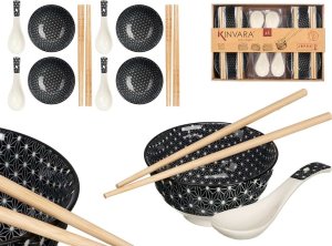 Kinvara Zestaw do sushi HAPPLO, miseczka, łyżka i pałeczki x 4 1