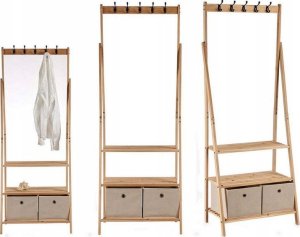 Kipit Regał do przedpokoju z wieszakiem i półeczkami NATU, 175 cm 2