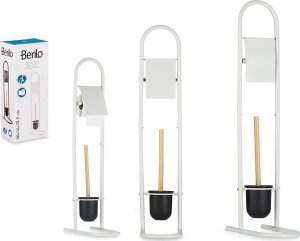 Berilo Metalowy stojak na papier toaletowy i szczotkę FRESHY z bambusowymi elementami 2