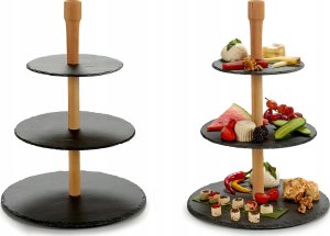 Kinvara Patera 3-poziomowa z łupku kamiennego MONOLIT, 40 cm 4