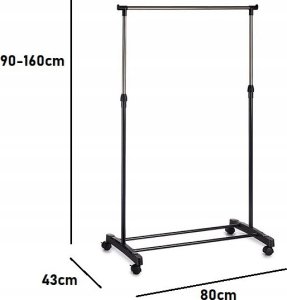Kipit Wieszak do przedpokoju na kółkach COMFY PLACE, 80 x 43 x 90 - 160 cm 4