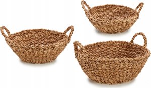 Giftdecor Okrągłe koszyki z trawy morskiej GOW, 3 sztuki 2