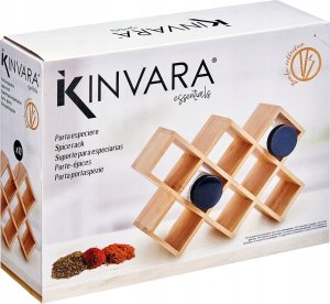 Kinvara Stojak na przyprawy BAMBOO na 10 słoiczków, 7,5 x 24,5 x 17 cm 4