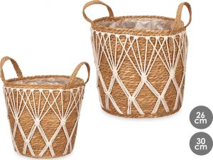 Giftdecor Osłonki na doniczki boho MACRAME, z uchwytami, 2 sztuki 1