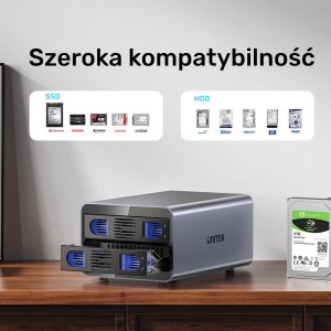 Kieszeń Unitek RAID do dysku SATA 2.5''/3.5'' – 4 tryby, 40TB, 5Gb/s 8